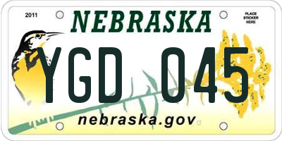 NE license plate YGD045