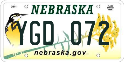 NE license plate YGD072