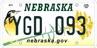 NE license plate YGD093