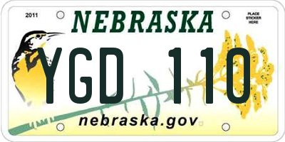NE license plate YGD110