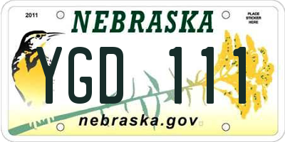NE license plate YGD111