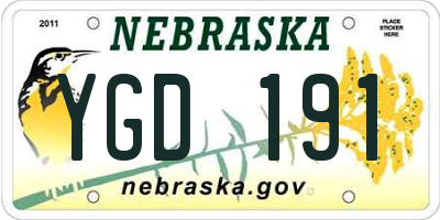 NE license plate YGD191