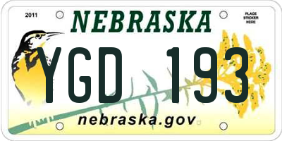 NE license plate YGD193