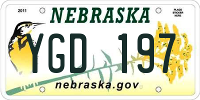 NE license plate YGD197