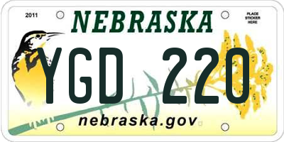 NE license plate YGD220