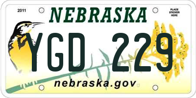 NE license plate YGD229