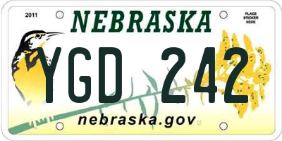 NE license plate YGD242