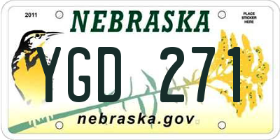 NE license plate YGD271