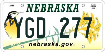 NE license plate YGD277