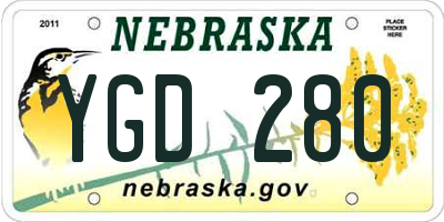 NE license plate YGD280