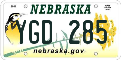 NE license plate YGD285