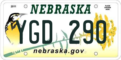 NE license plate YGD290