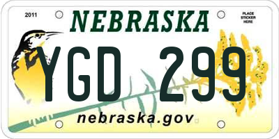 NE license plate YGD299