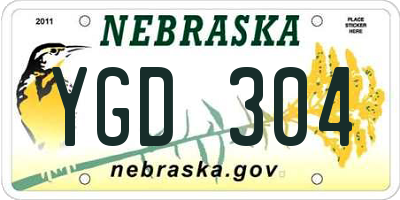 NE license plate YGD304