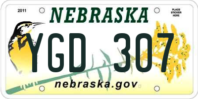 NE license plate YGD307