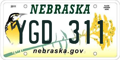 NE license plate YGD311
