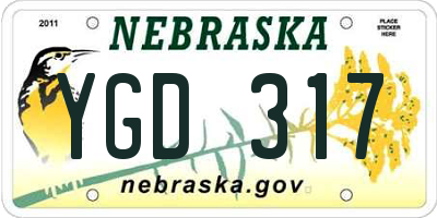 NE license plate YGD317
