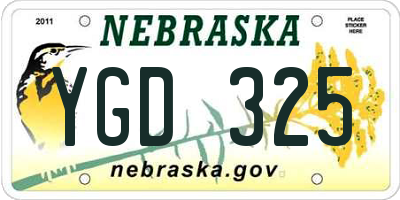 NE license plate YGD325
