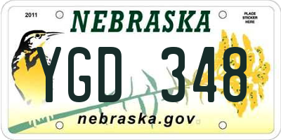 NE license plate YGD348