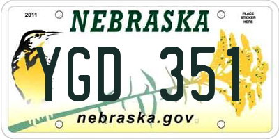 NE license plate YGD351