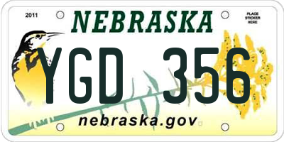 NE license plate YGD356