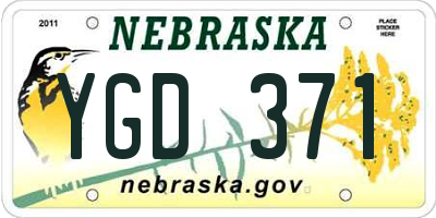 NE license plate YGD371