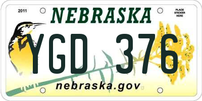 NE license plate YGD376
