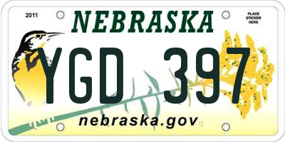 NE license plate YGD397
