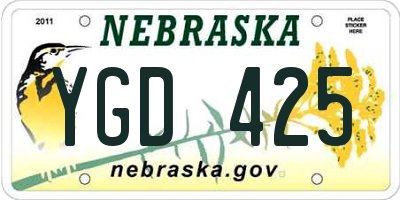 NE license plate YGD425