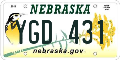 NE license plate YGD431
