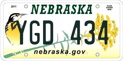NE license plate YGD434