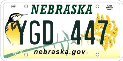 NE license plate YGD447