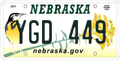 NE license plate YGD449