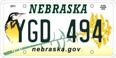 NE license plate YGD494