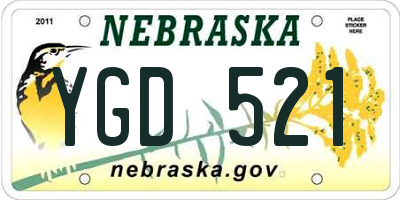 NE license plate YGD521