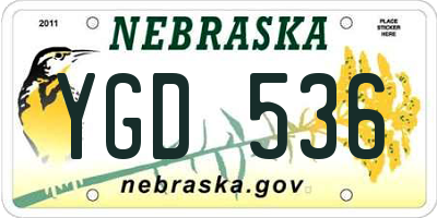 NE license plate YGD536