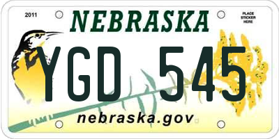 NE license plate YGD545