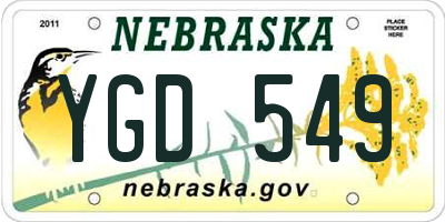 NE license plate YGD549