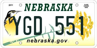 NE license plate YGD551