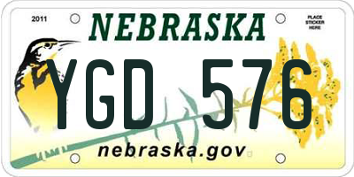 NE license plate YGD576