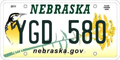 NE license plate YGD580