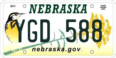 NE license plate YGD588