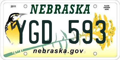 NE license plate YGD593