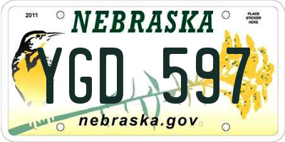 NE license plate YGD597