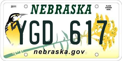 NE license plate YGD617