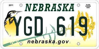 NE license plate YGD619