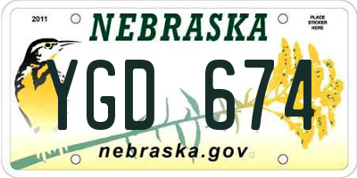 NE license plate YGD674