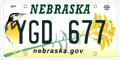 NE license plate YGD677
