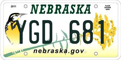 NE license plate YGD681