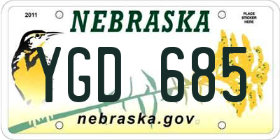 NE license plate YGD685